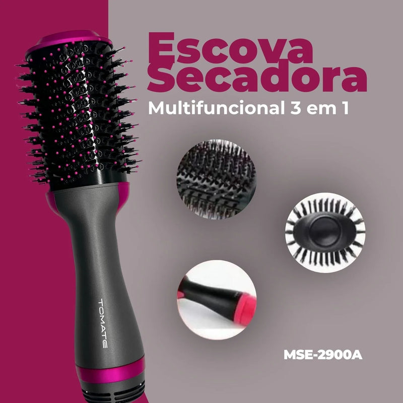 Escova Secadora 3 em 1  - Modelagem, Secagem e Estilo em Minutos