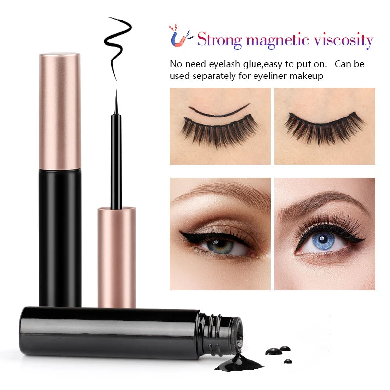 Kit 3 Pares Cílios Magnéticos 3D Mink Eylashes [ Pague 1 Leve 3]