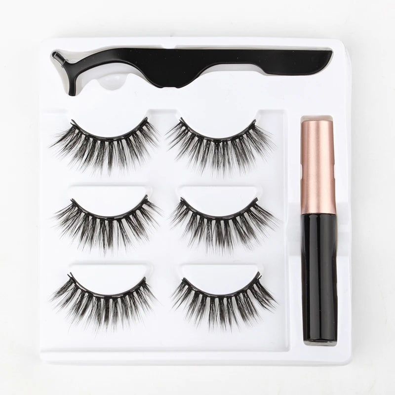 Kit 3 Pares Cílios Magnéticos 3D Mink Eylashes [ Pague 1 Leve 3]