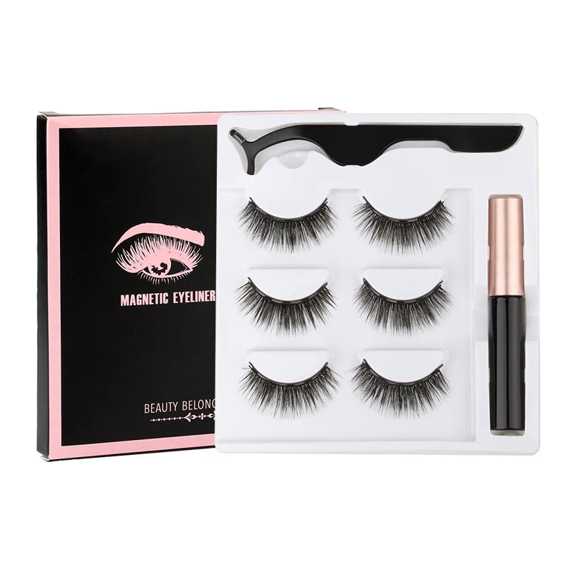 Kit 3 Pares Cílios Magnéticos 3D Mink Eylashes [ Pague 1 Leve 3]